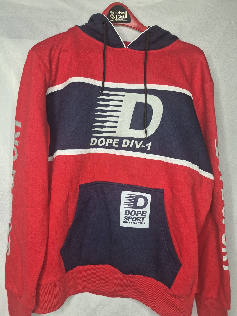 DOPE Red and Navy DIV-1 Pullover Hoodie